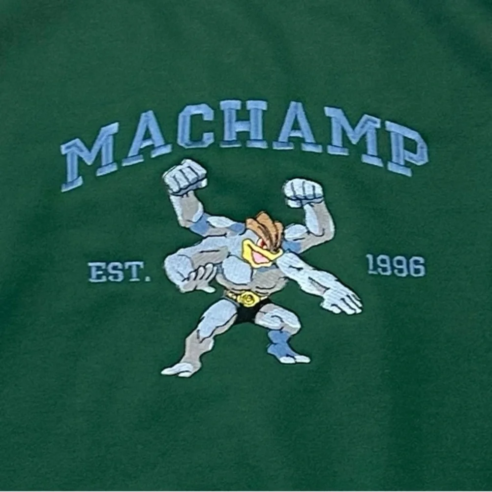 Machamp Pokemon Crew Neck Embroidered Sweatshirt Est. 1996 - Picture 3 of 3
